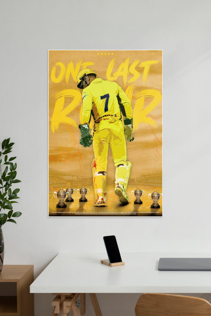 MS DHONI | ONE LAST ROAR | CSK | Cricket Poster