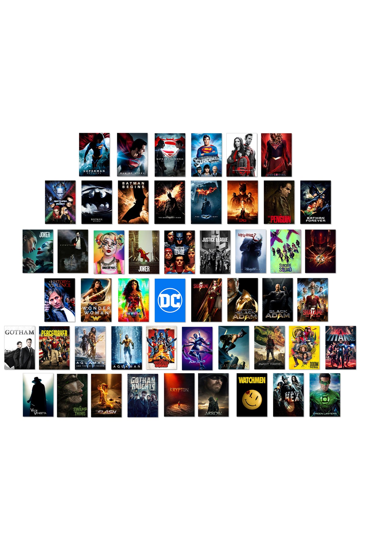 50 Epic DC Cinematic Universe Collage | Wall Setup Pack