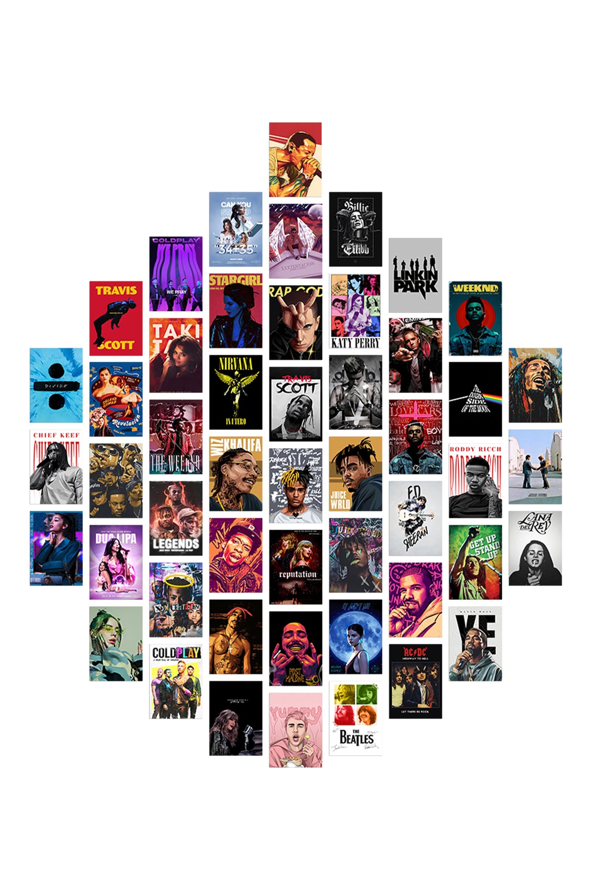 50 Epic Music Collage Set | Wall Setup Pack