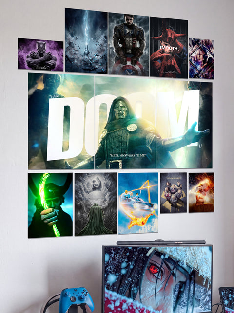 Multiverse Legends  | Premium Wall Setup Pack | 11 Design A4 A3 Mix Pack
