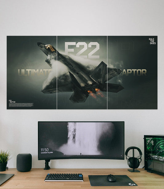 The F22 RAPTOR | Fighter Jet | 3 Piece Set