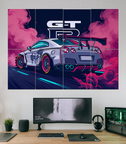 GTR | VECTOR STYLE CARS #01 | 8 Panel Split Wall Set