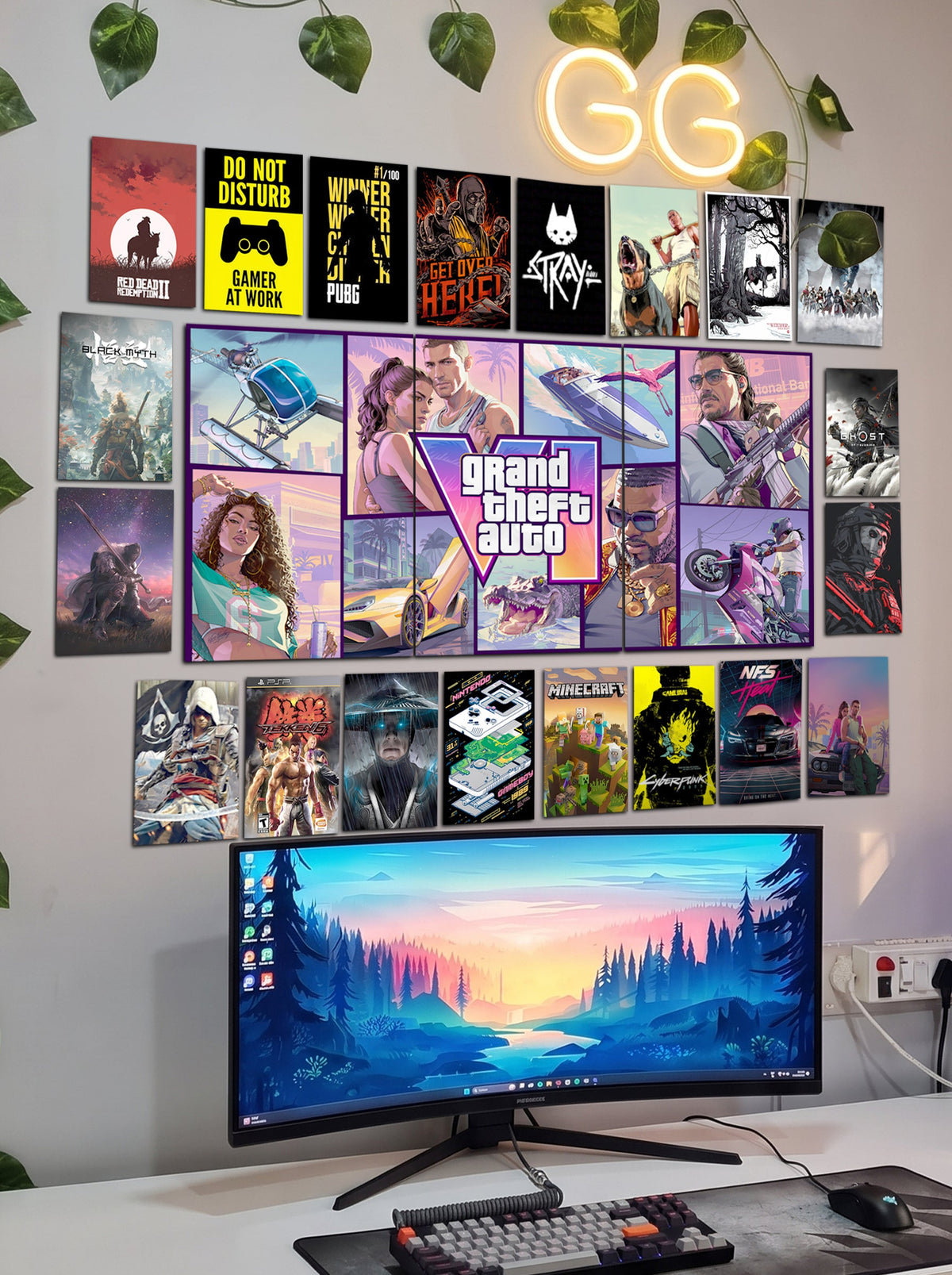 Ultimate Gaming Wall Setup Combo | 23 Piece Panel | Wall Setup Pack