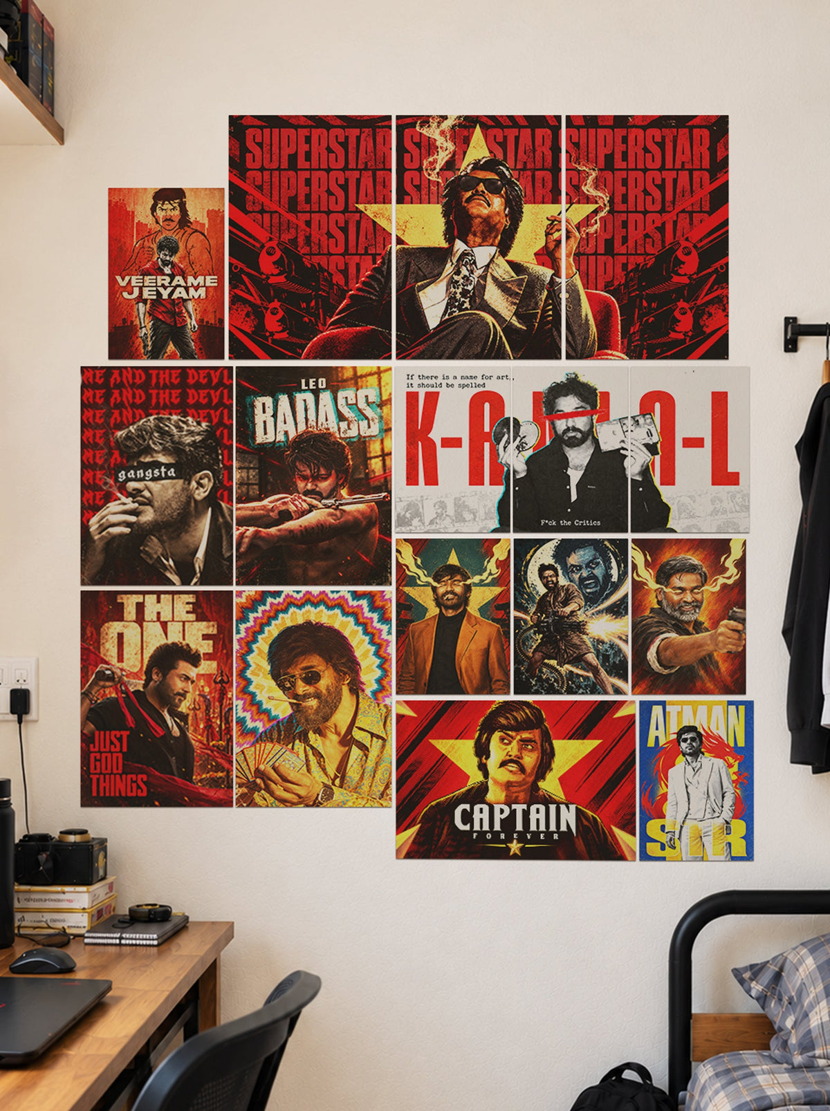 Kollywood Mass Icons | Premium Wall Setup Pack | 16 Piece A4 A3 Mix Pack