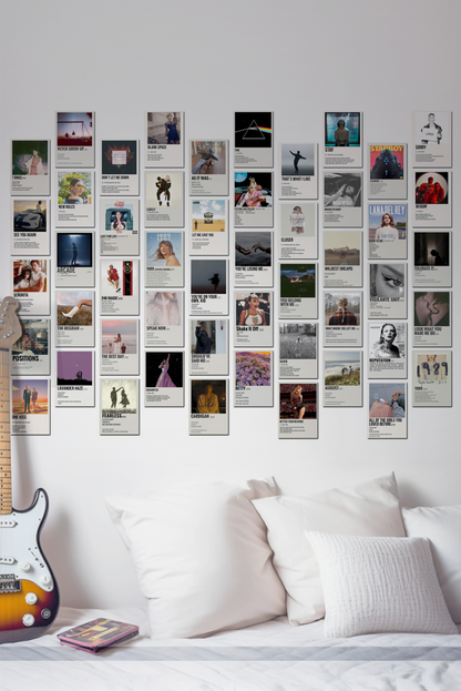 50 Epic Aesthetic Music Card Collage Set | Wall Setup Pack