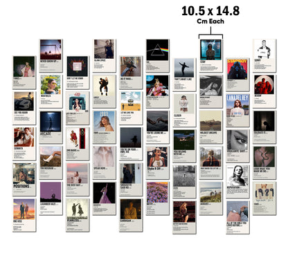 50 Epic Aesthetic Music Card Collage Set | Wall Setup Pack