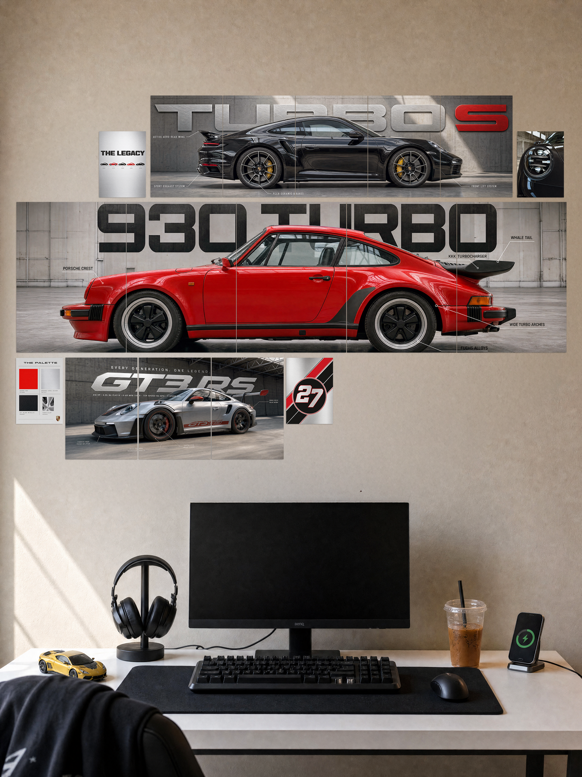 Porsche Performance Collection Wall Setup | Wall Setup Pack | 17 Piece A4 A3 A5 Mix Pack