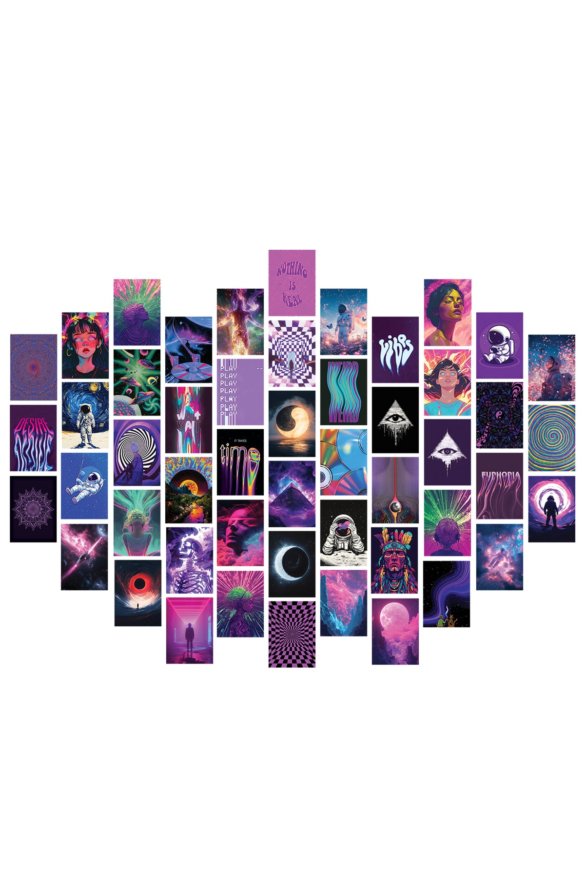 50 Epic Trippy Aesthetic Collage Set | Wall Setup Pack