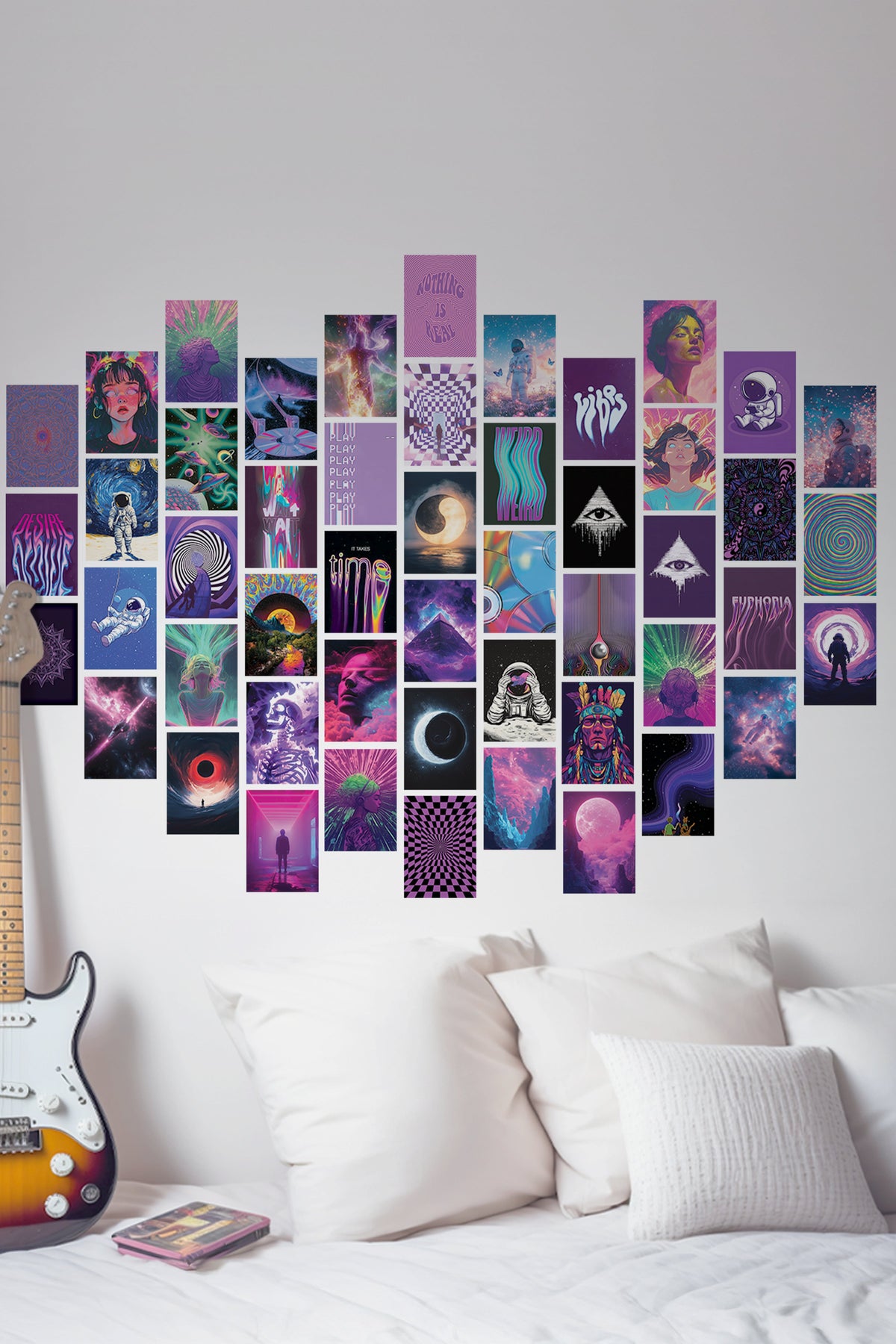 50 Epic Trippy Aesthetic Collage Set | Wall Setup Pack