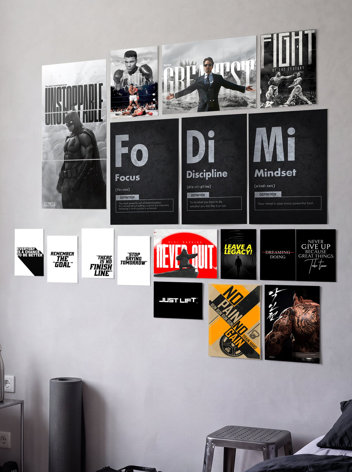 Discipline and Greatness Wall Setup Combo | Wall Setup Pack