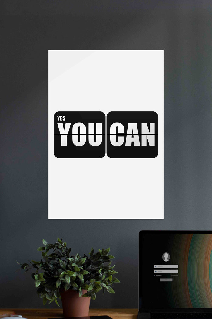 YES YOU CAN | Motivational Gym Quotes Poster